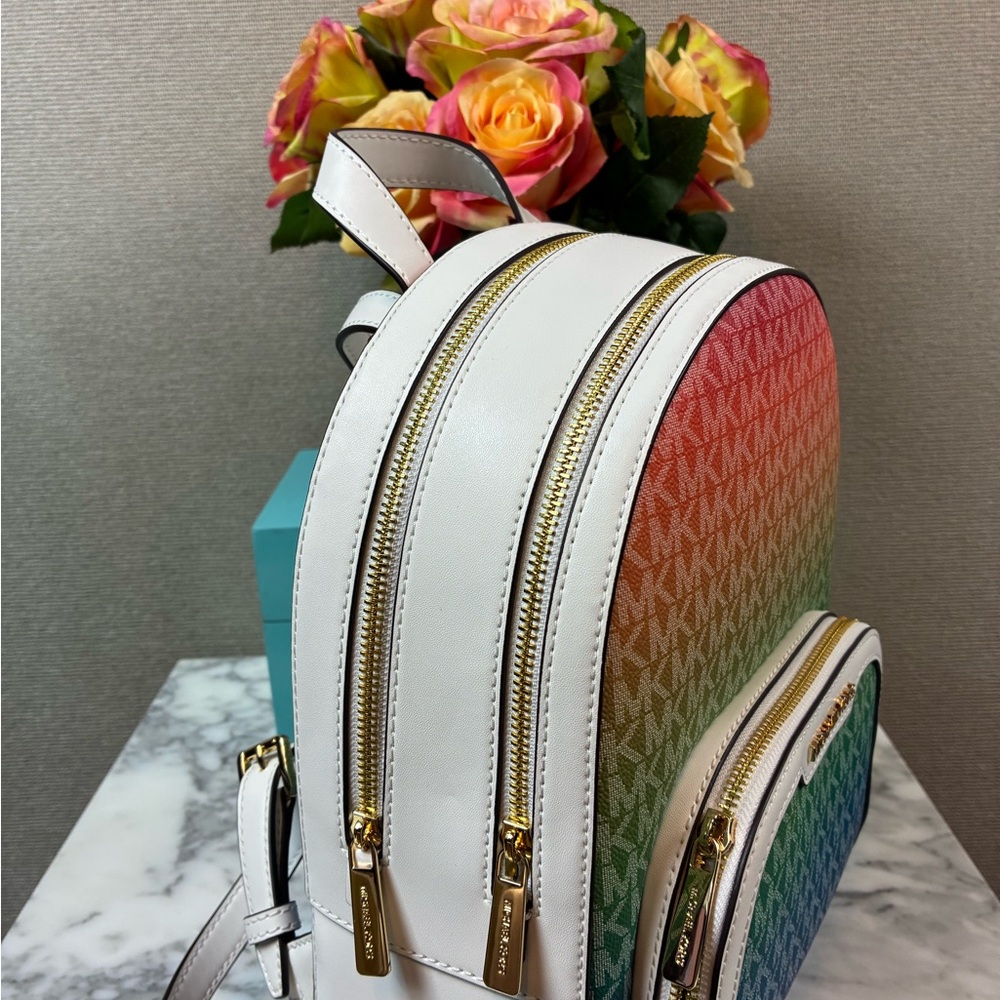 NWT Michael Kors Rainbow Pride Medium Jaycee Backpack - MSRP $498 - Picture 3 of 7